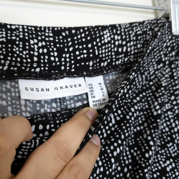 SUSAN GRAVER Liquid Knit Wide Leg Culotte Capri Pull On Pants w/ Pockets, M - Picture 6 of 13